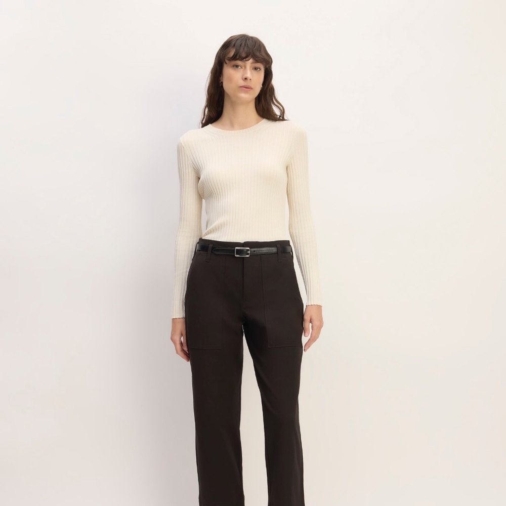 Everlane The Bi-Stretch Utility Pant Black Base - Size 12
